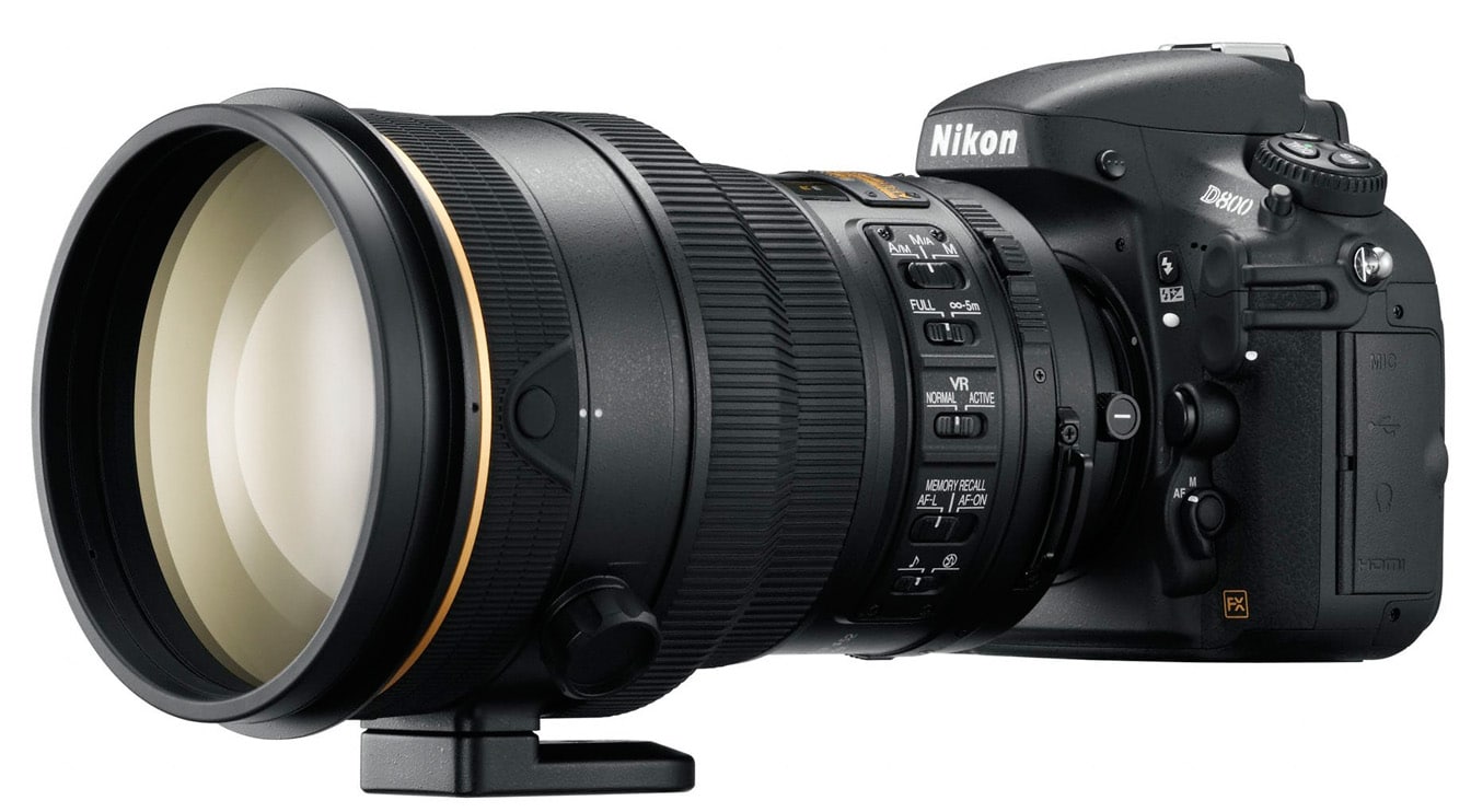 Comprar uma Câmera ou Celular  Nikon-D800-DSLR-with-200mm-lens
