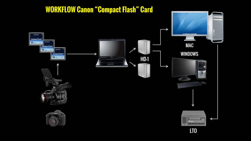 Workflow de logagem - câmeras Canon com CF cards Logger