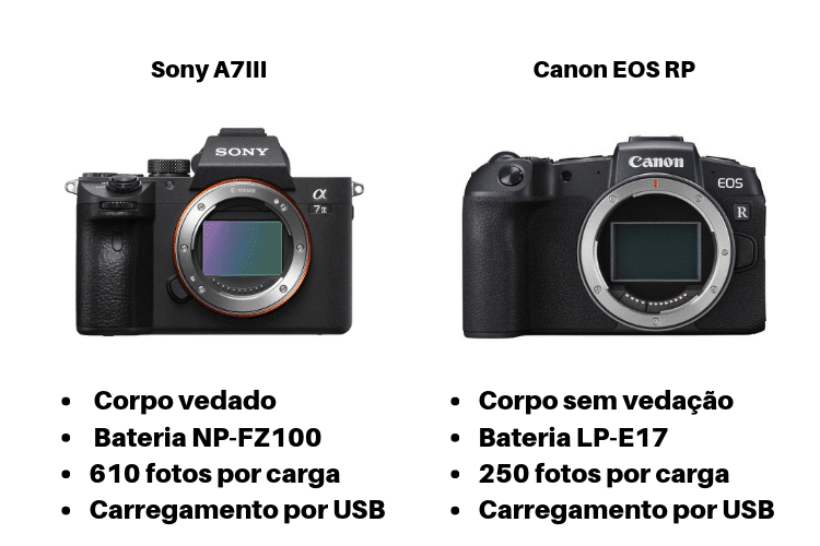 Comparação: Sony A7III x Canon EOS RP